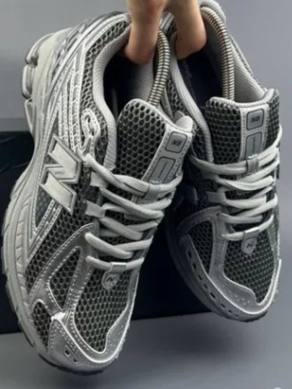 New Balance Silver Mesh Running Sneakers